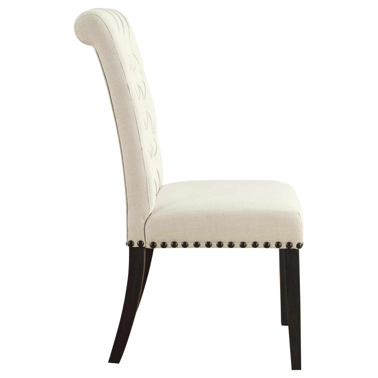 Alana Tufted Back Fabric Side Chair with Nailhead Trim