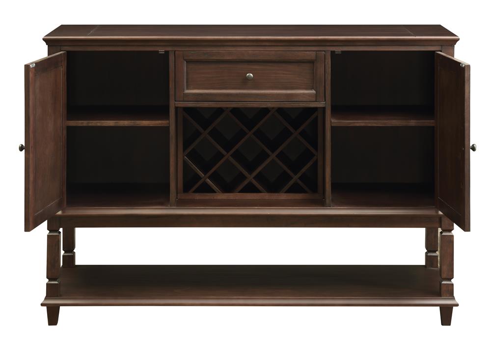 Parkins 2-Door & 1-Drawer Wood Veneer Server with Wine Bottle Rack