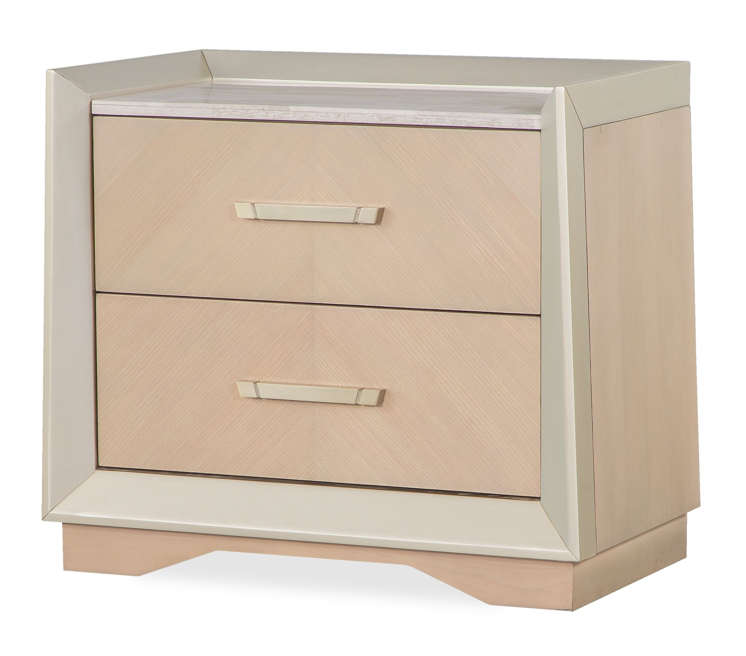 Milan Bedroom Set LED Upholstered Bedroom Furniture with Silver Accents