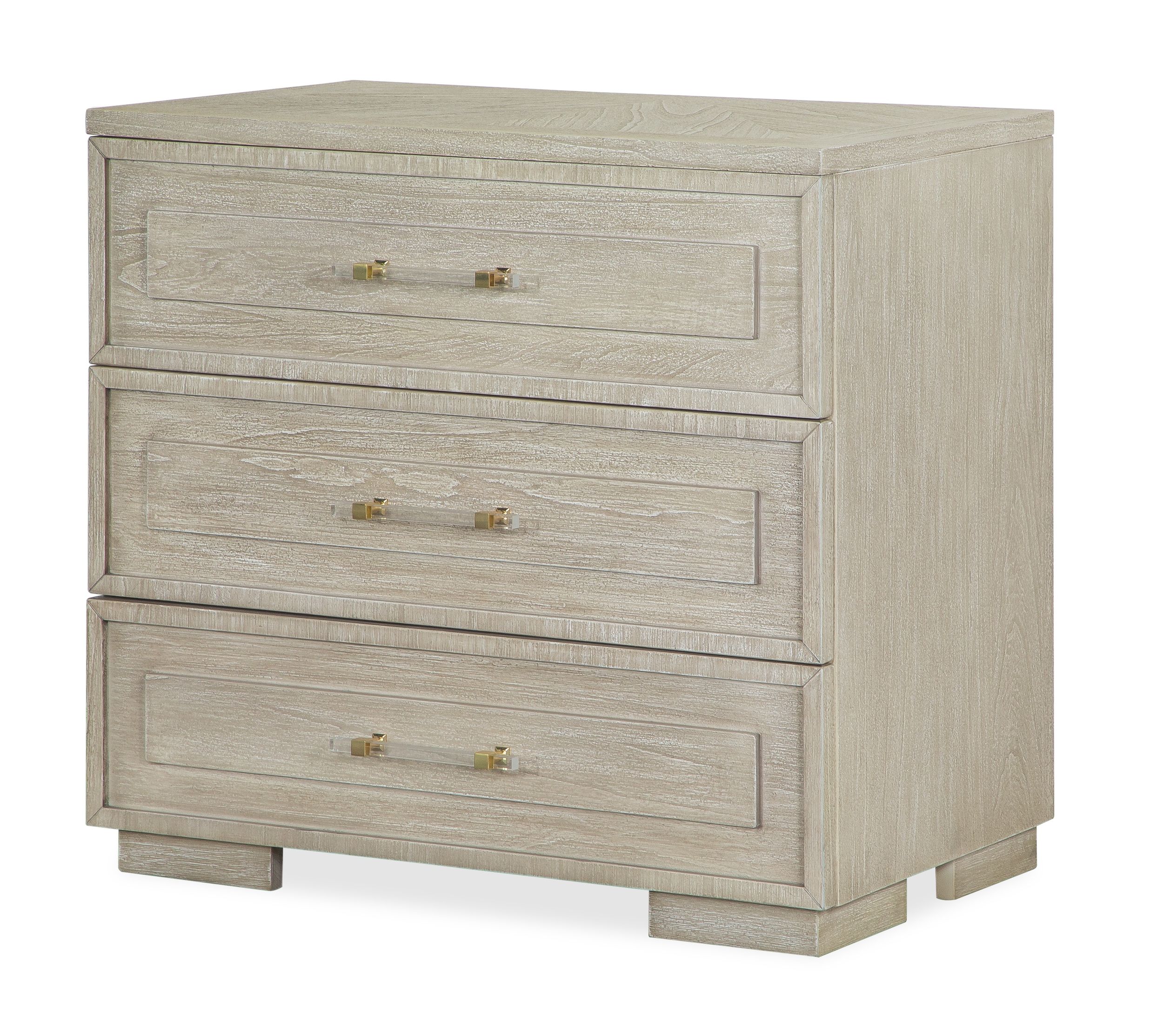 Celine Bedroom Set Whitewashed Wood Coastal Transitional Bedroom Furniture Collection with Gold Accents
