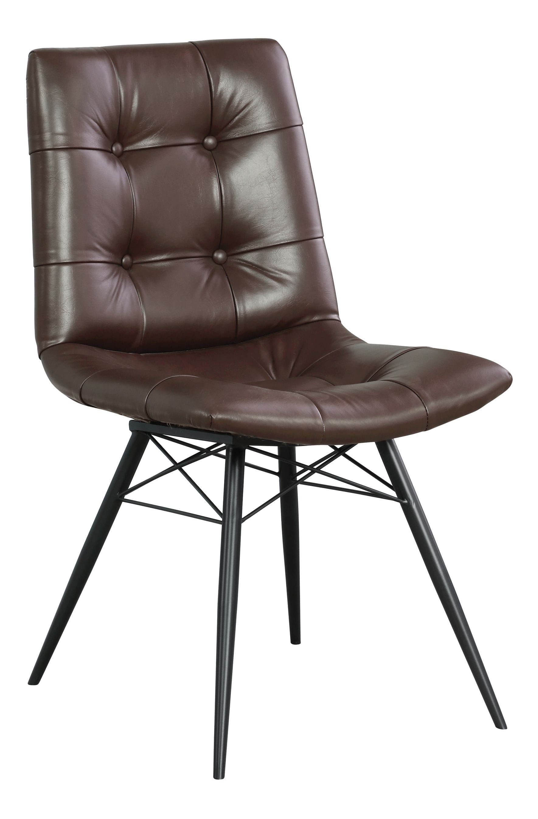 Aiken Tufted Leatherette Dining Chair with Metal Legs