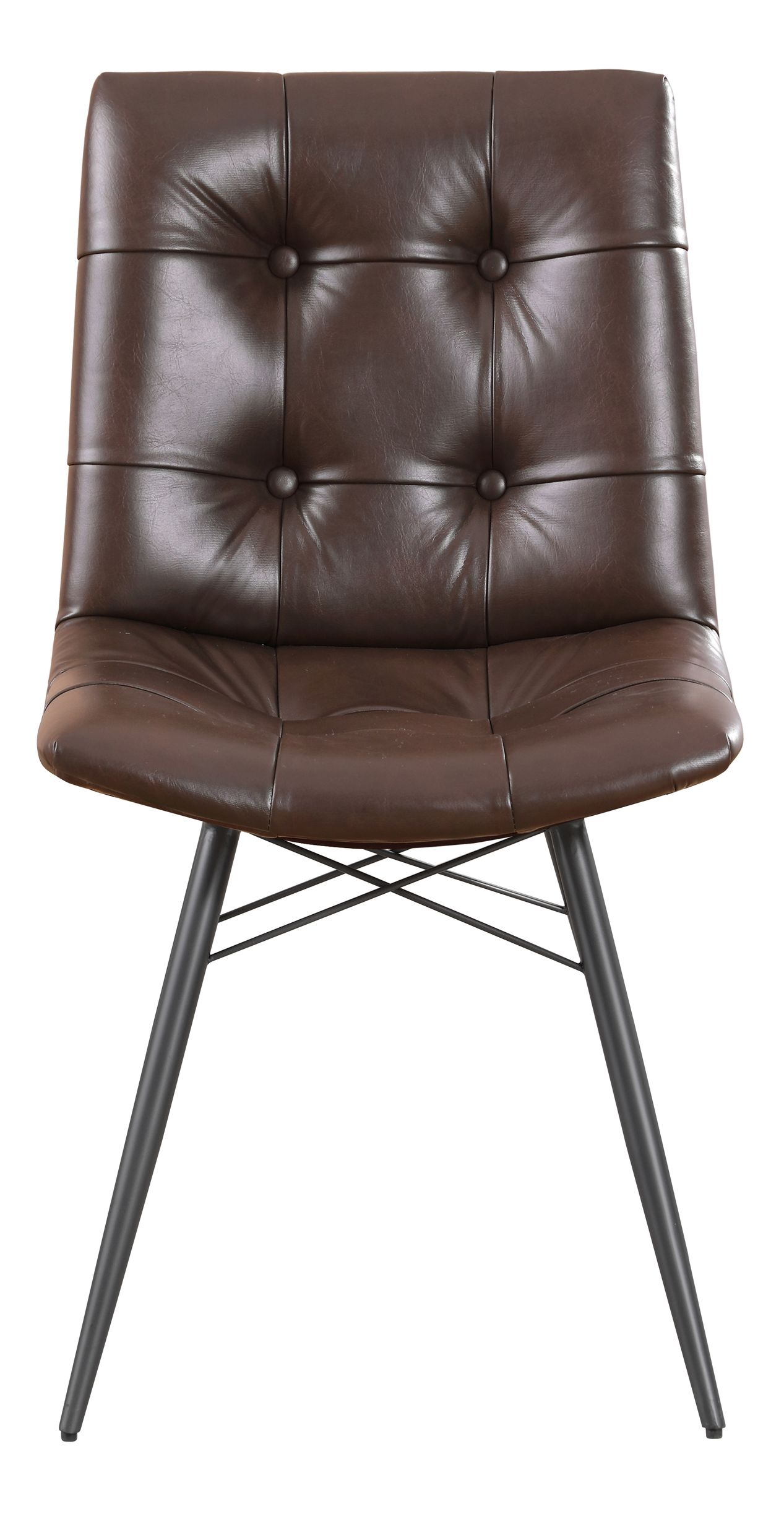 Aiken Tufted Leatherette Dining Chair with Metal Legs