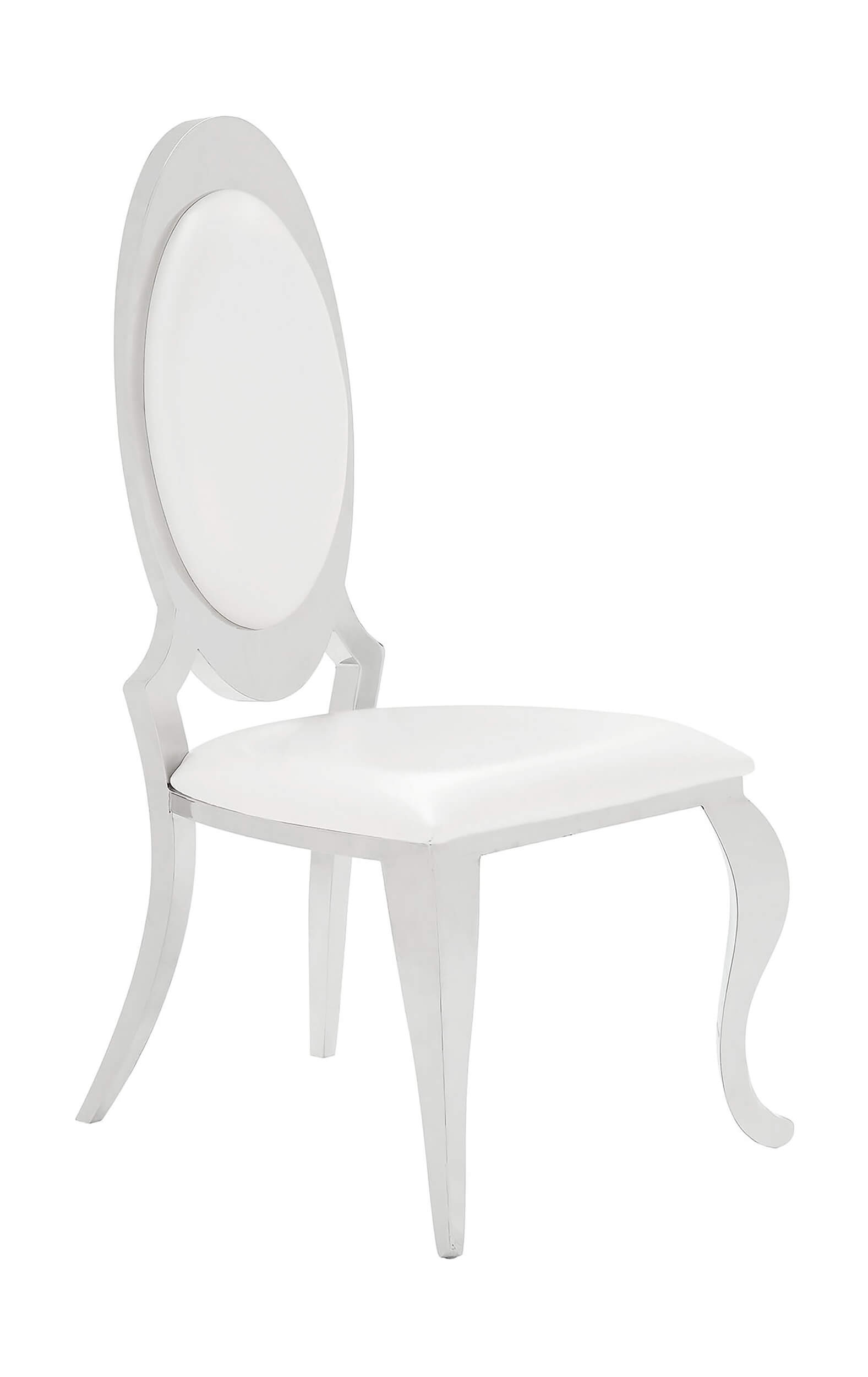 Anchorage Leatherette Oval Back Side Chair with Chrome Legs