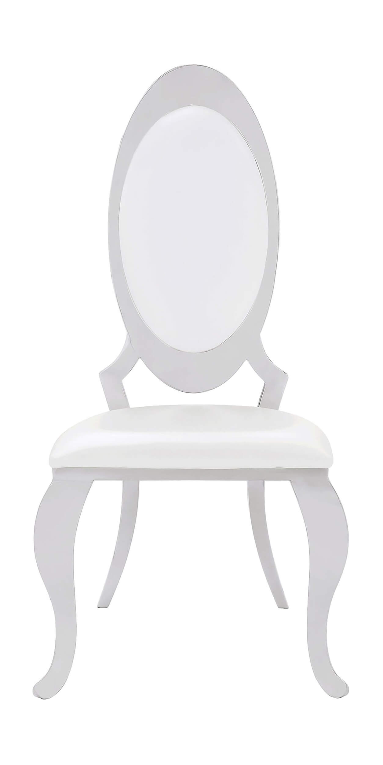 Anchorage Leatherette Oval Back Side Chair with Chrome Legs