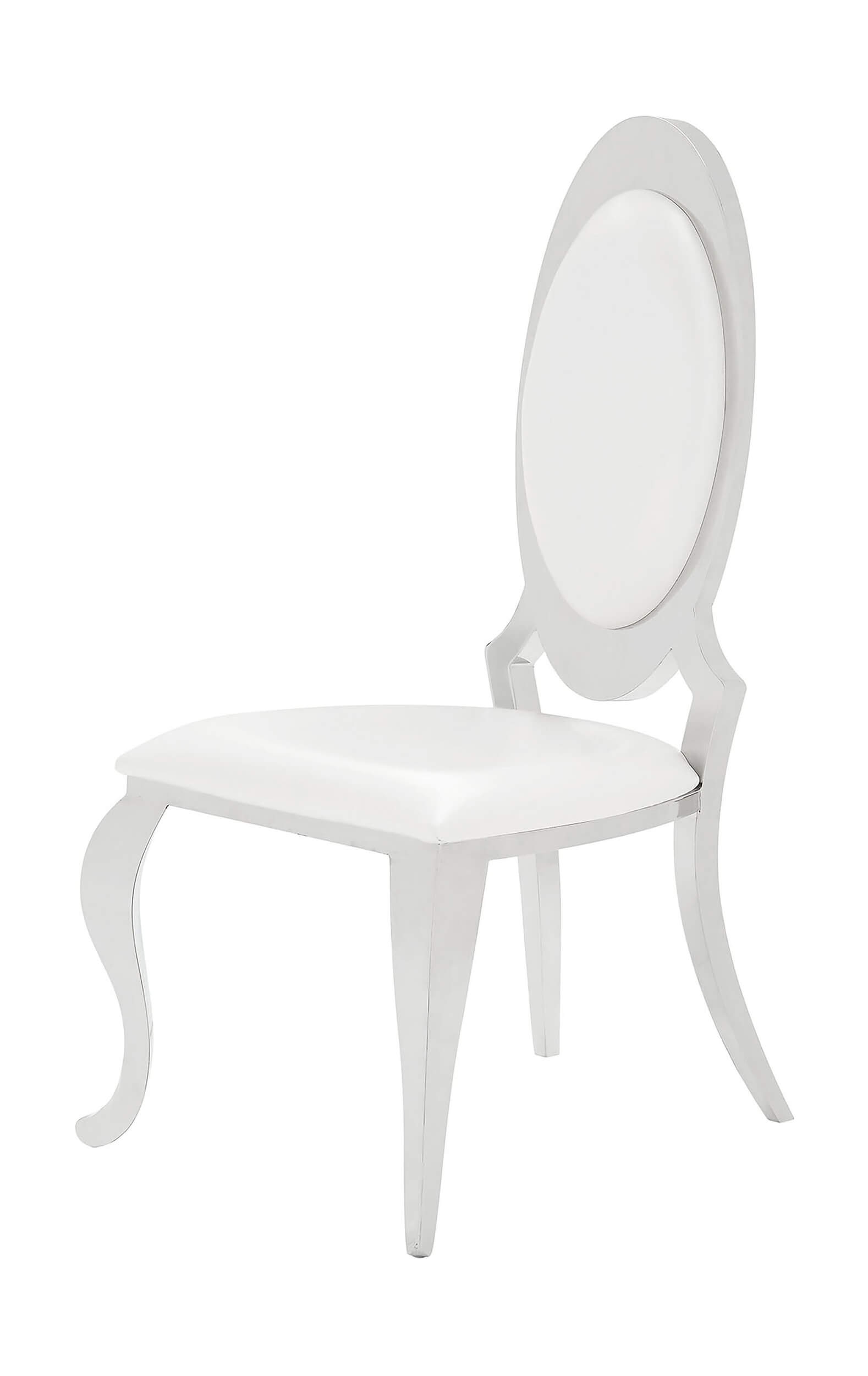 Anchorage Leatherette Oval Back Side Chair with Chrome Legs