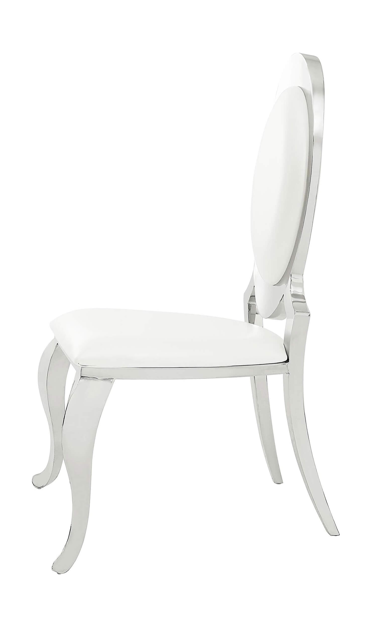 Anchorage Leatherette Oval Back Side Chair with Chrome Legs