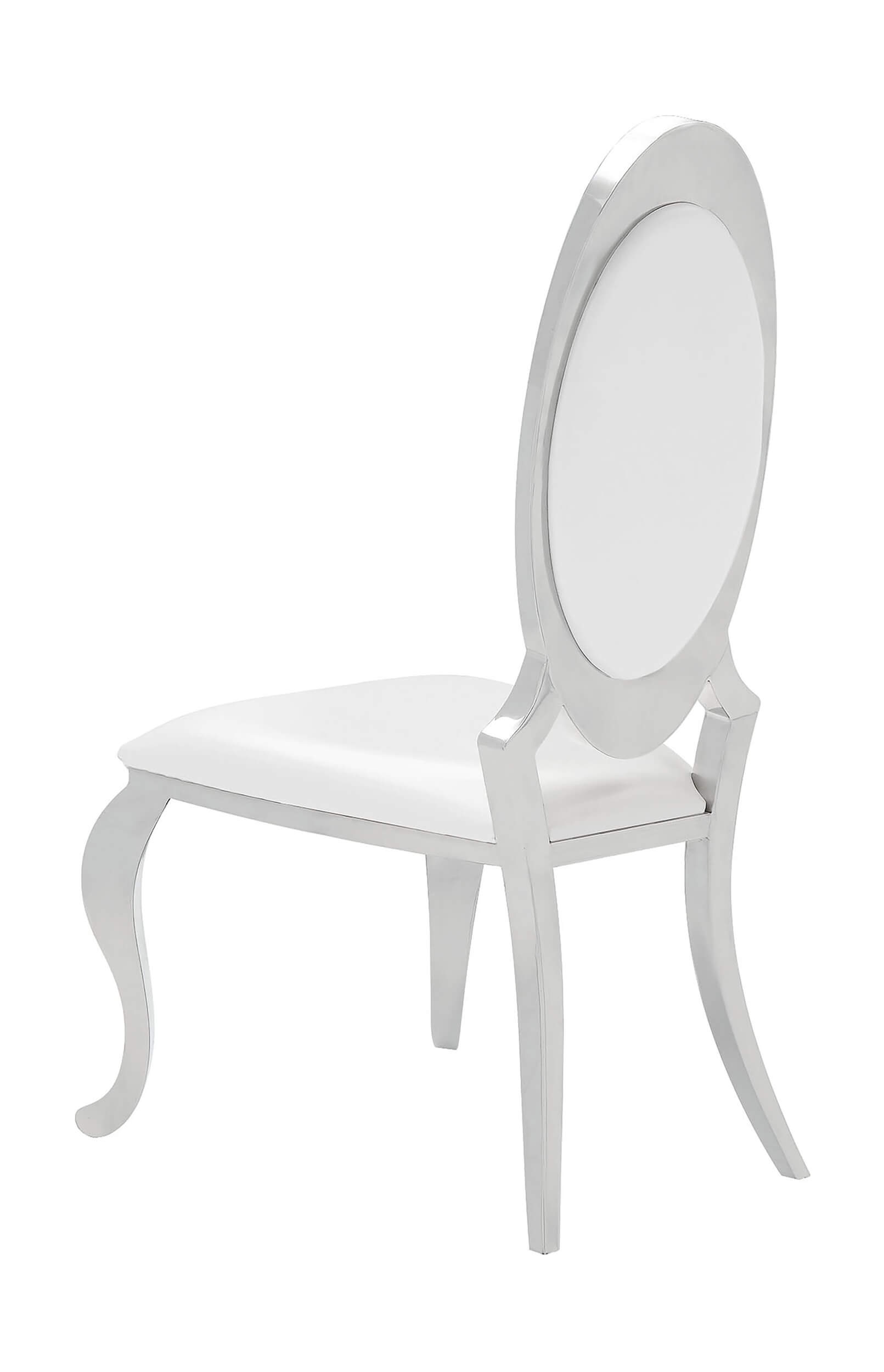Anchorage Leatherette Oval Back Side Chair with Chrome Legs