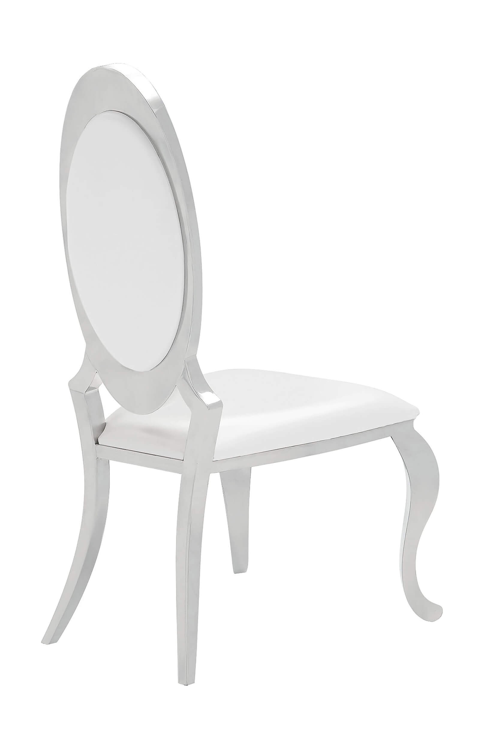 Anchorage Leatherette Oval Back Side Chair with Chrome Legs