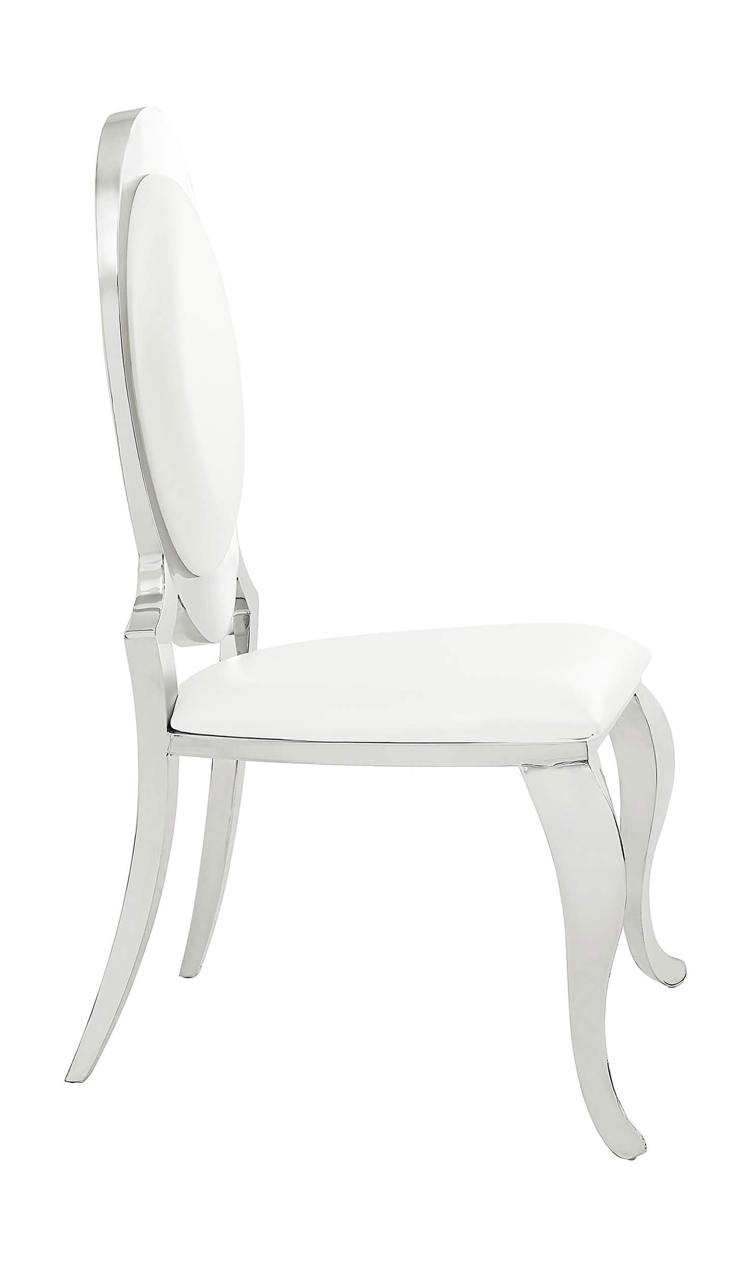 Anchorage Leatherette Oval Back Side Chair with Chrome Legs