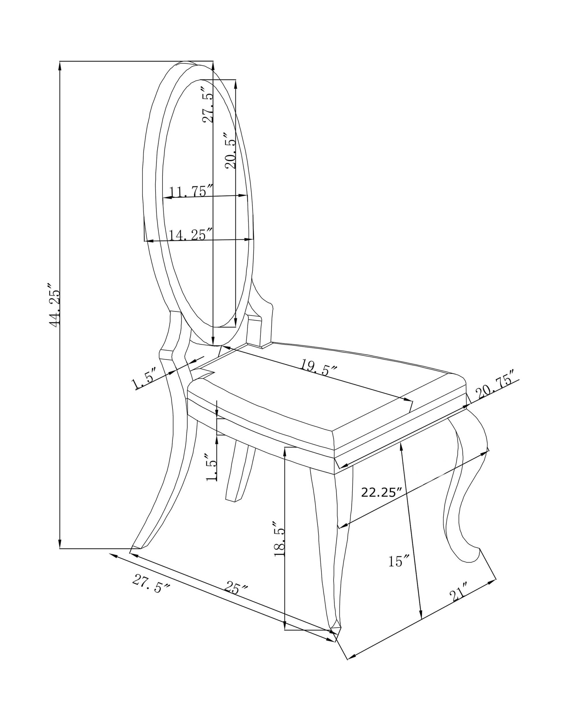 Anchorage Leatherette Oval Back Side Chair with Chrome Legs