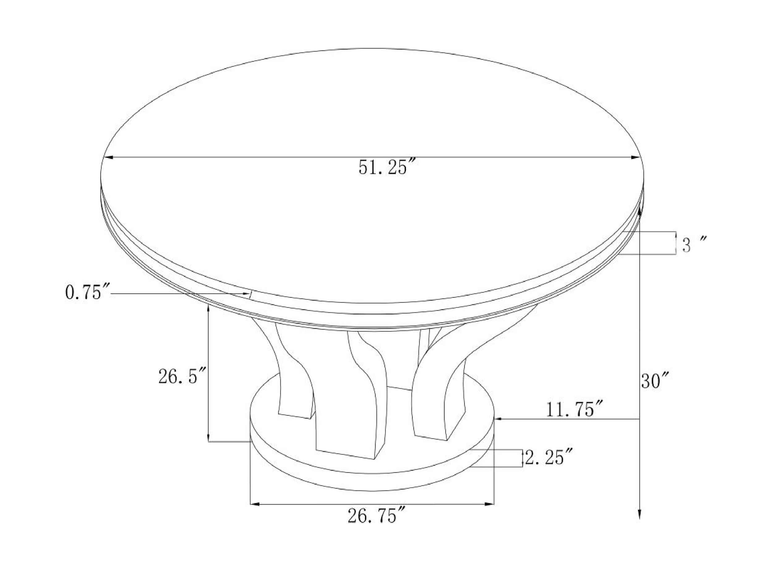 Anchorage 51.25" Round Marble Dining Table with Chrome Base