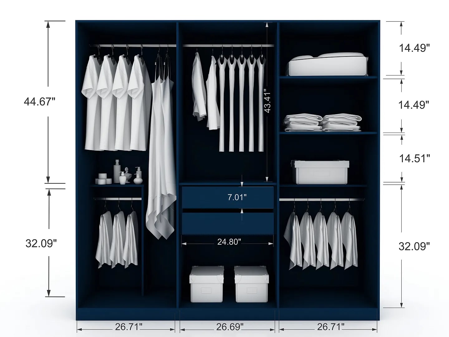 Gramercy Freestanding Wardrobe Armoire Closet 