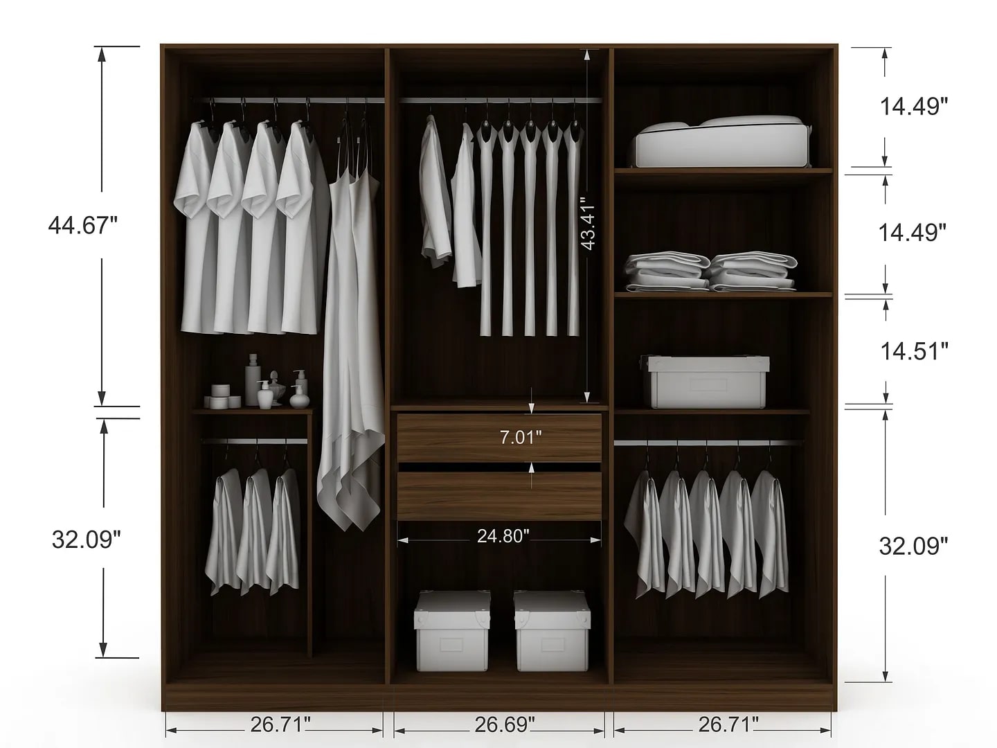 Gramercy Freestanding Wardrobe Armoire Closet 
