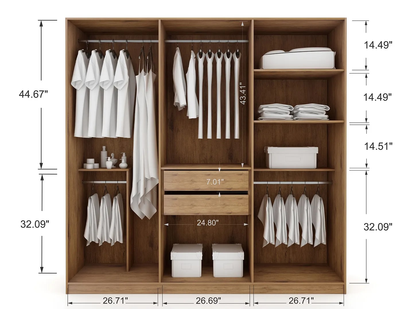 Gramercy Freestanding Wardrobe Armoire Closet 
