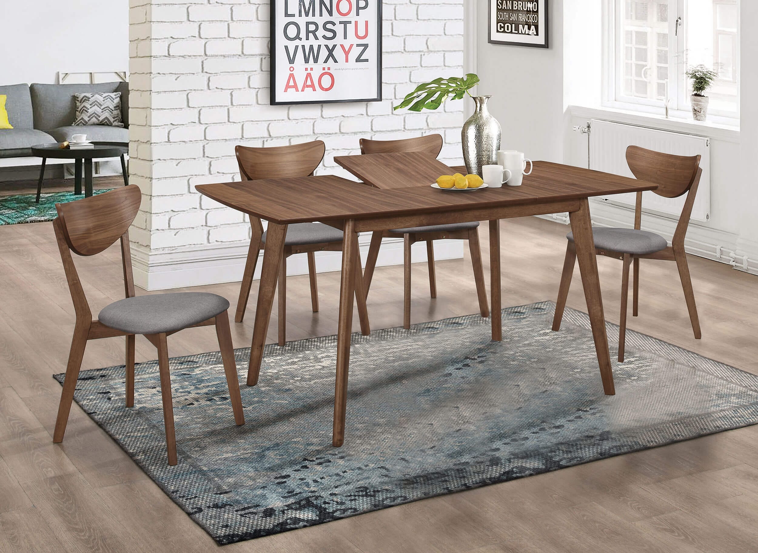 Alfredo Extendable Rectangular Wood Veneer Dining Table