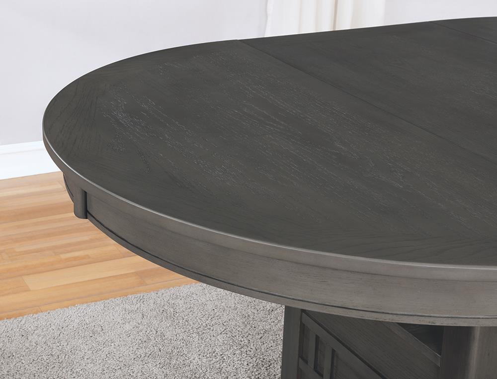 Lavon 42" Wood Veneer Round Extendable Dining Table with Storage