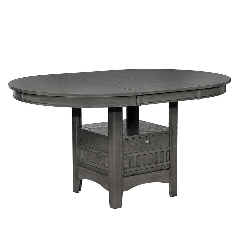 Lavon 42" Wood Veneer Round Extendable Dining Table with Storage