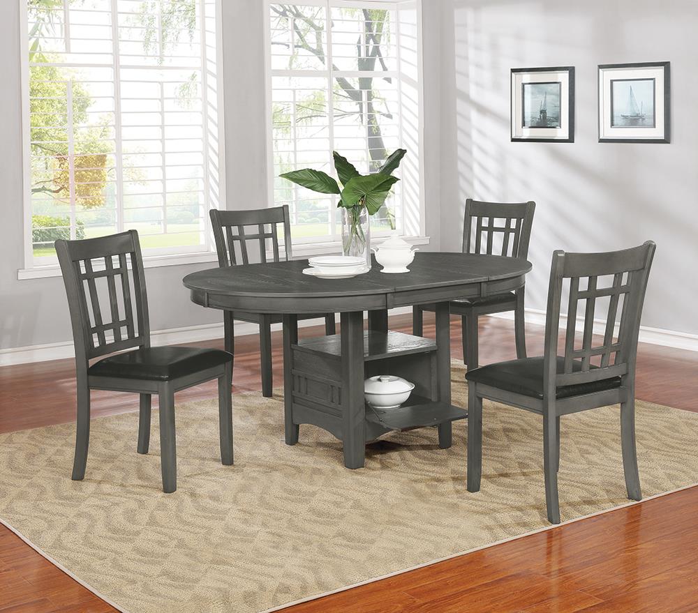 Lavon 42" Wood Veneer Round Extendable Dining Table with Storage