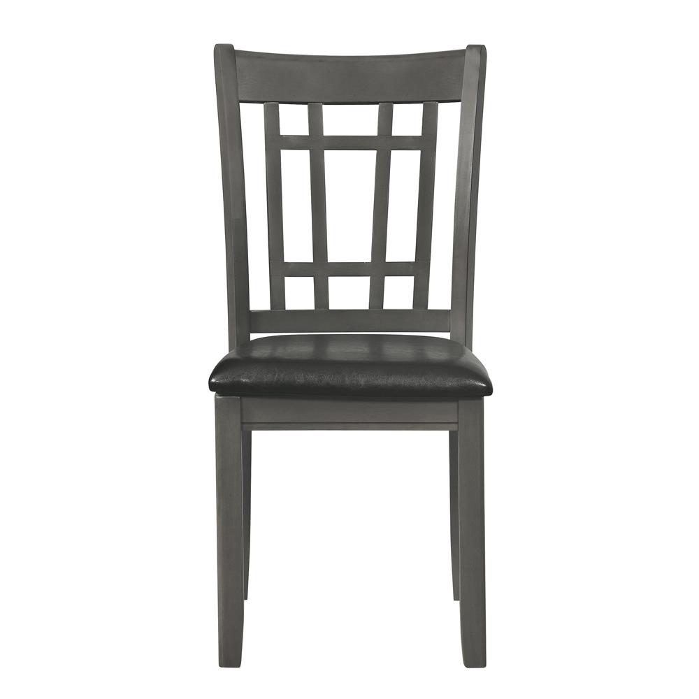 Lavon Leatherette Dining Side Chair with Wood Base