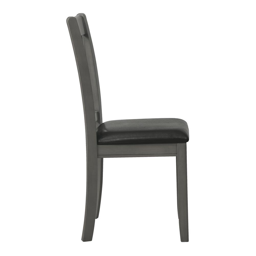 Lavon Leatherette Dining Side Chair with Wood Base