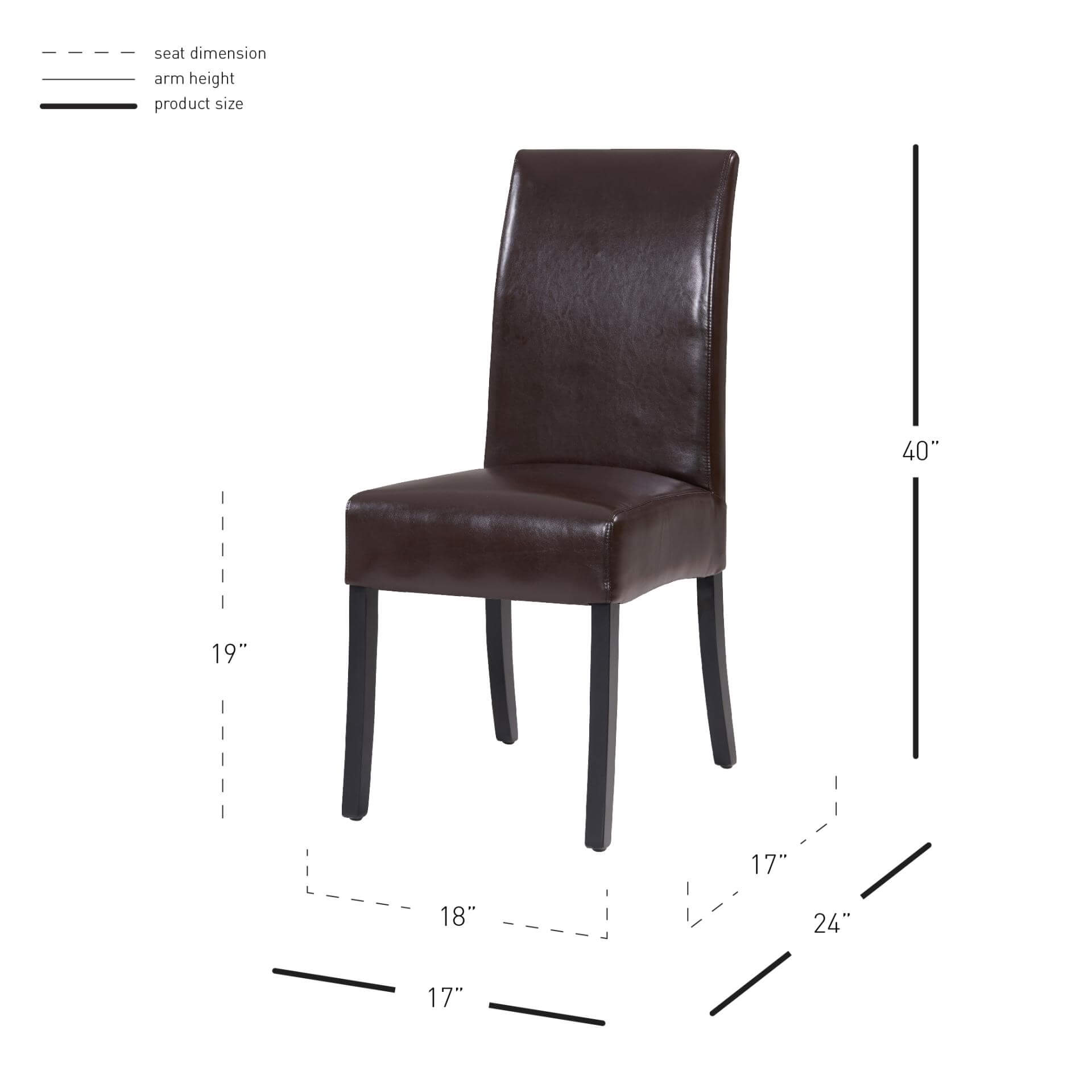 Valencia Bicast Leather Dining Chair, Black Legs