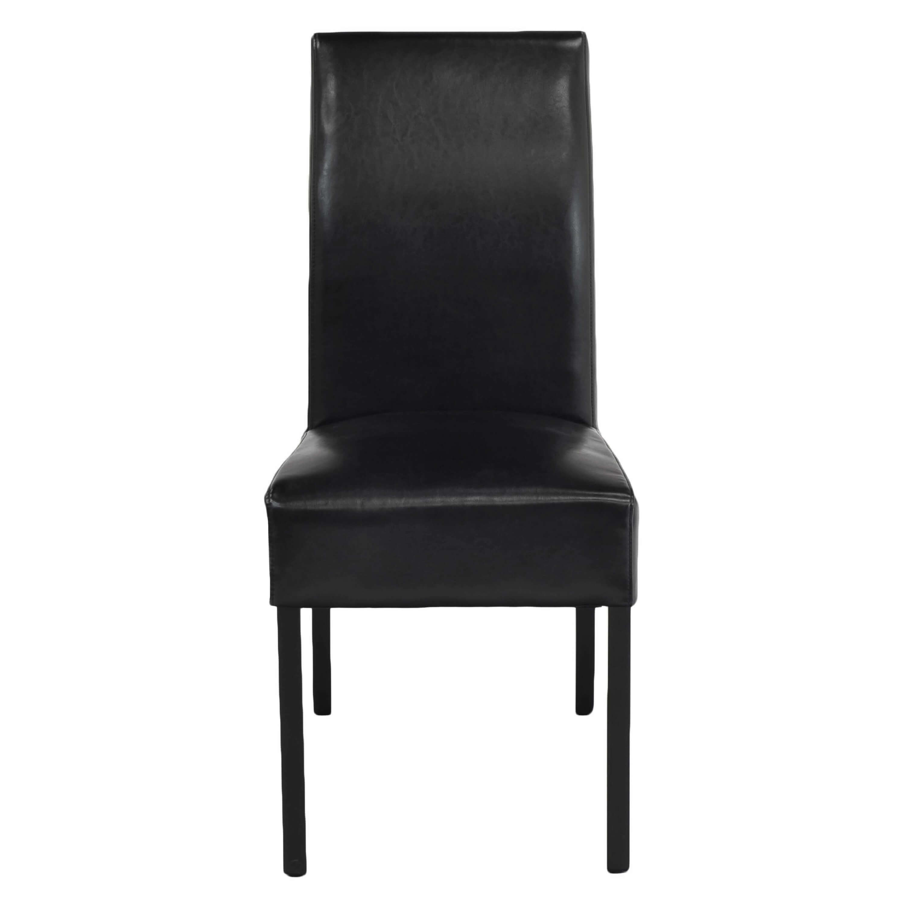 Valencia Bicast Leather Dining Chair, Black Legs
