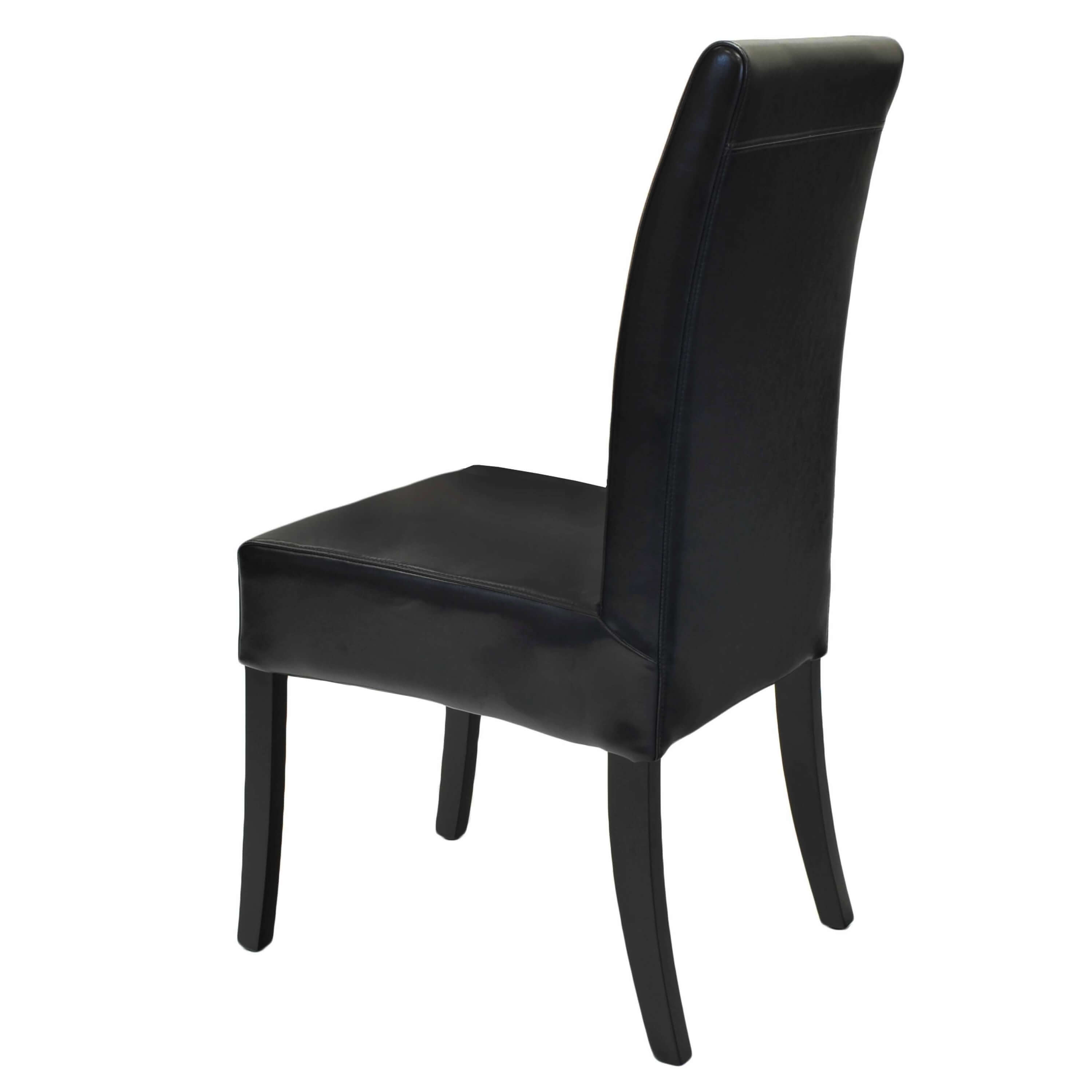 Valencia Bicast Leather Dining Chair, Black Legs