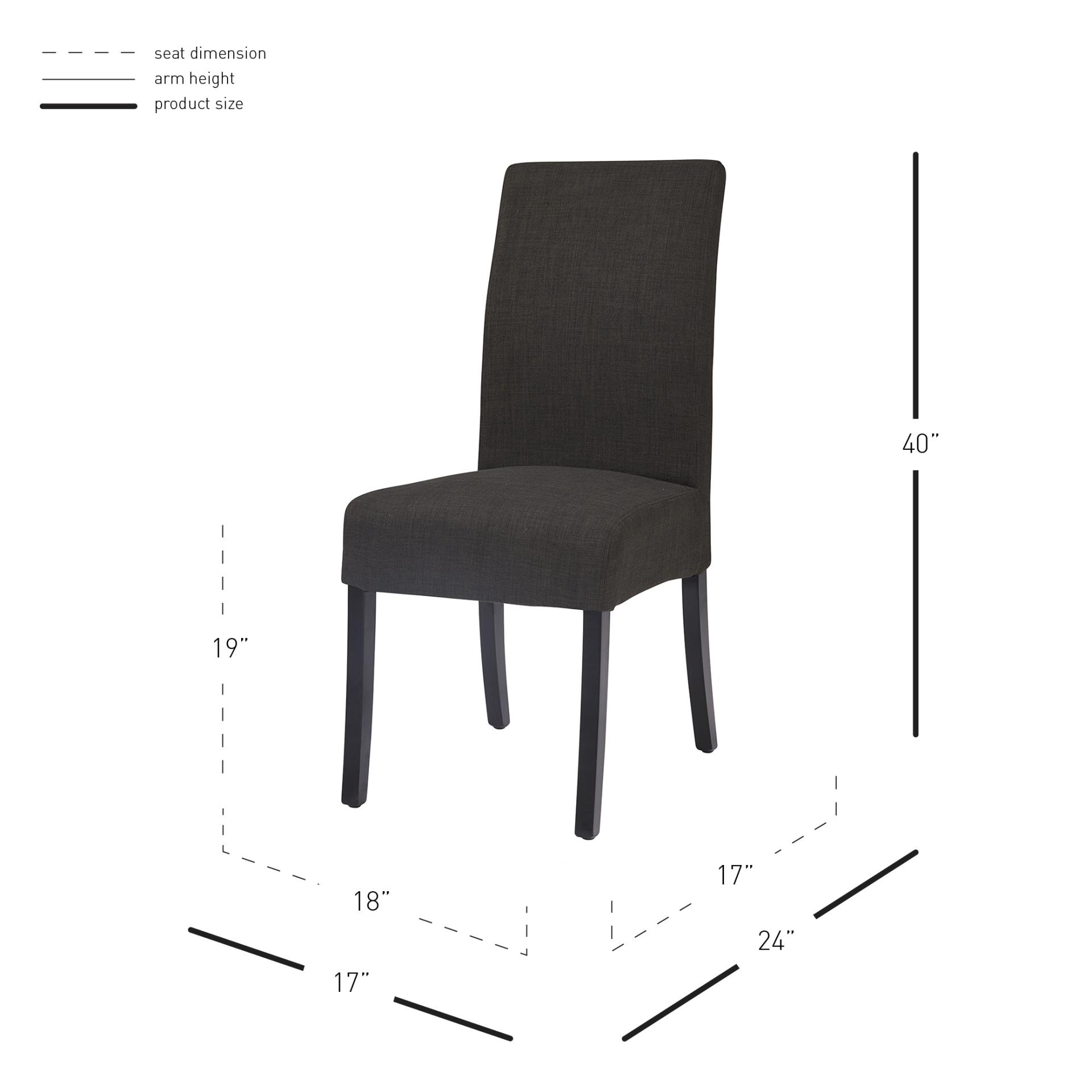 Valencia Fabric Dining Chair, Black Legs