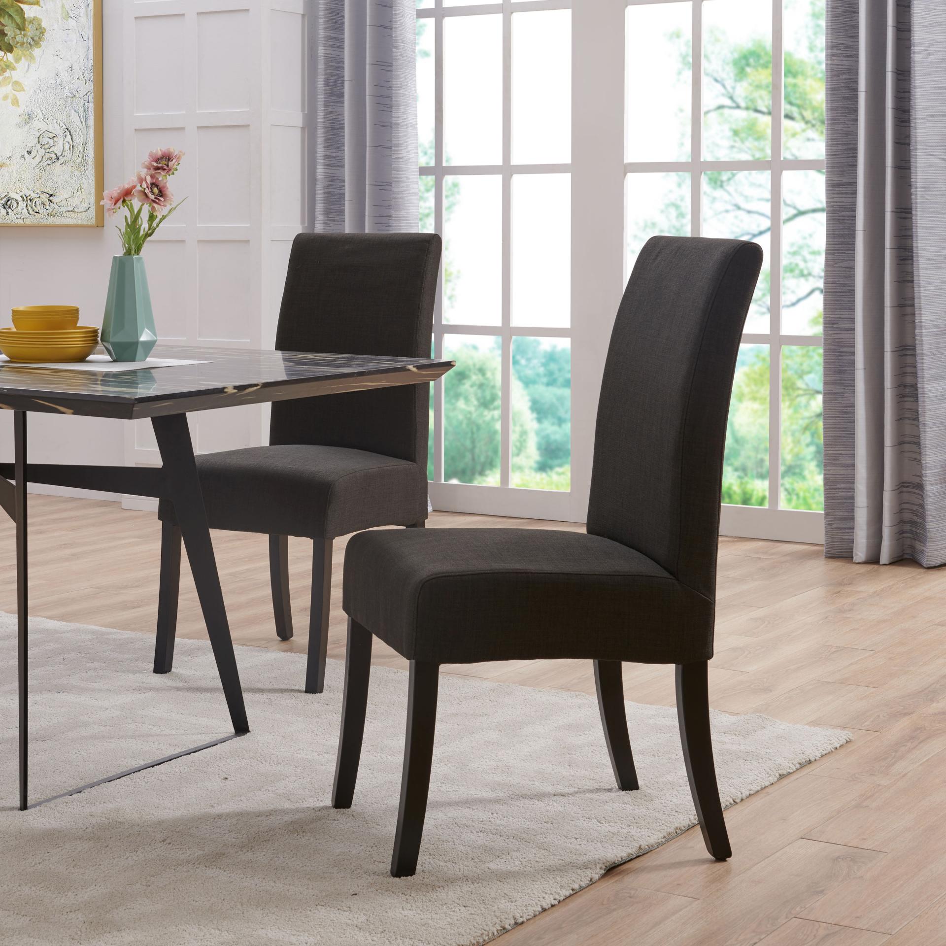 Valencia Fabric Dining Chair, Black Legs