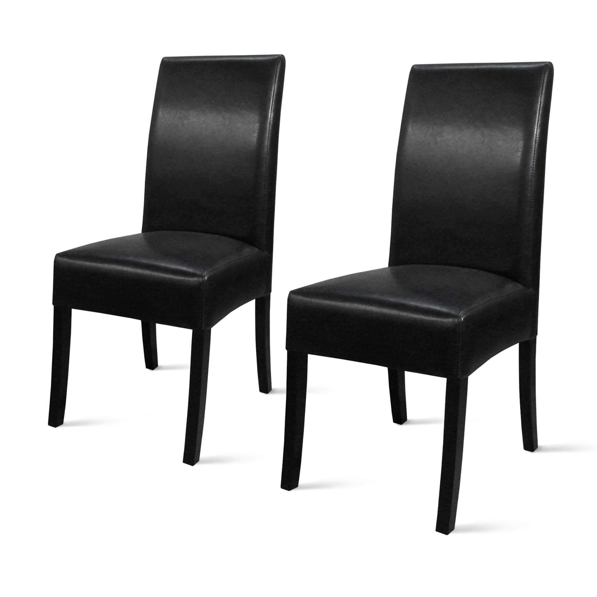 Valencia Bonded Leather Dining Chair, Black Legs