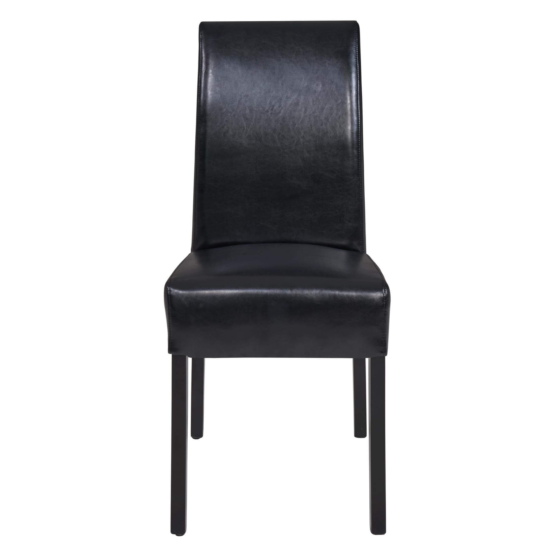 Valencia Bonded Leather Dining Chair, Black Legs