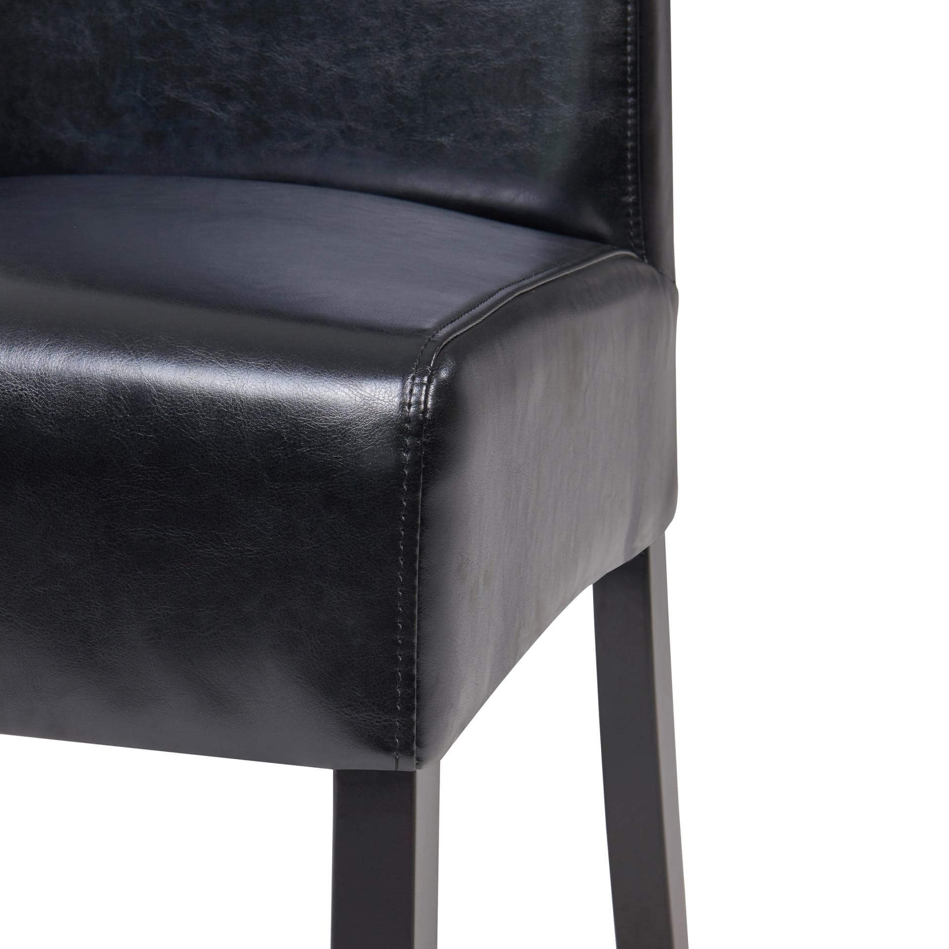 Valencia Bonded Leather Dining Chair, Black Legs