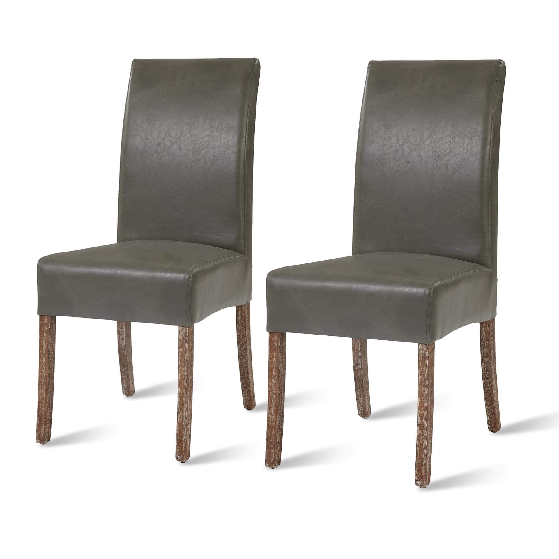 Valencia Bonded Leather Dining Chair, Drift Wood Legs
