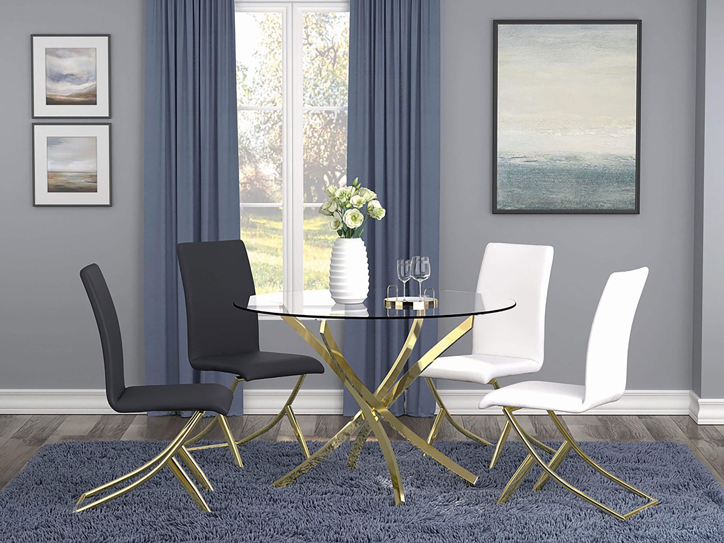Beckham 46" Round Dining Table with Metal Base