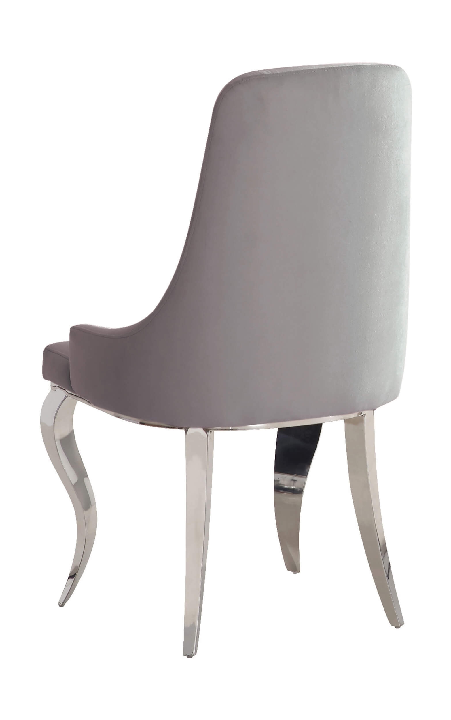 Antoine Fabric Demi Arm Dining Chair with Chrome Legs