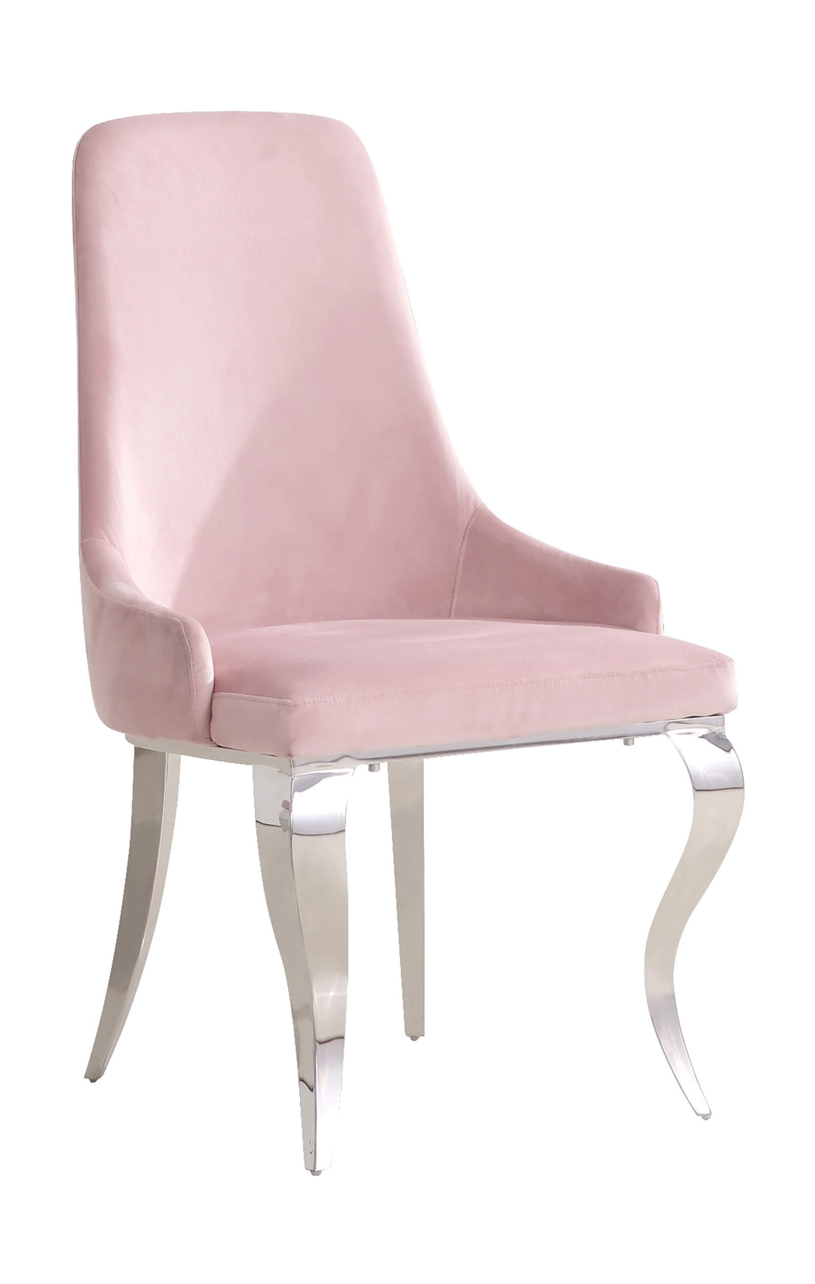 Antoine Fabric Demi Arm Dining Chair with Chrome Legs