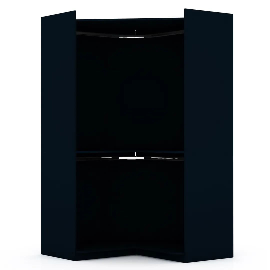 Mulberry Open Corner Closet w/2 Hanging Rods 