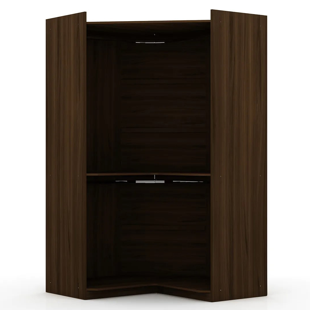 Mulberry Open Corner Closet w/2 Hanging Rods 