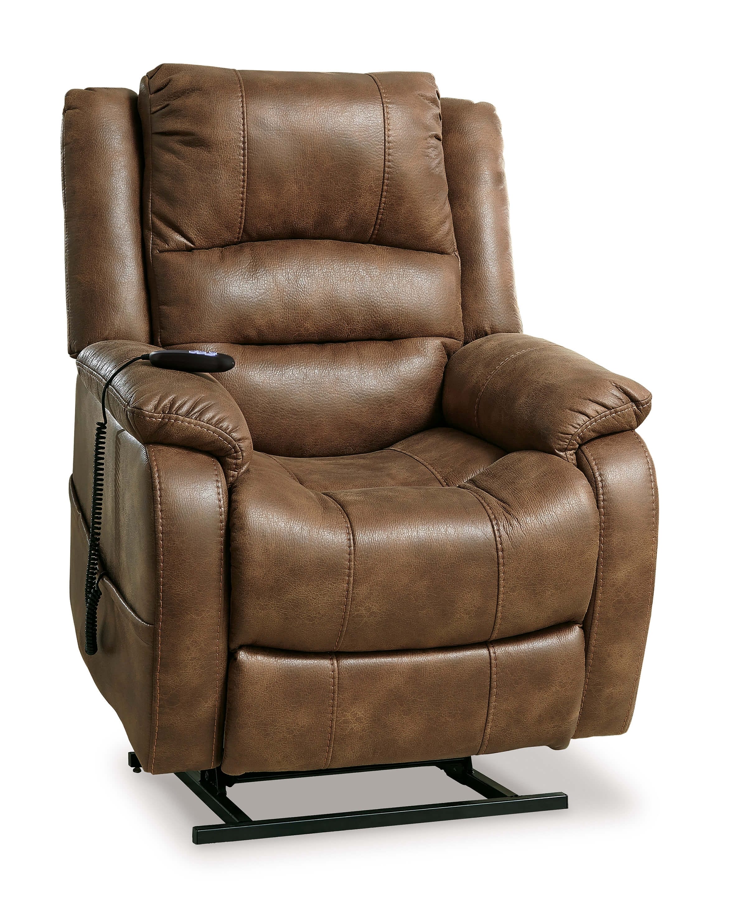 Ashley Yandel Faux Leather Power Lift Recliner Saddle Chair
