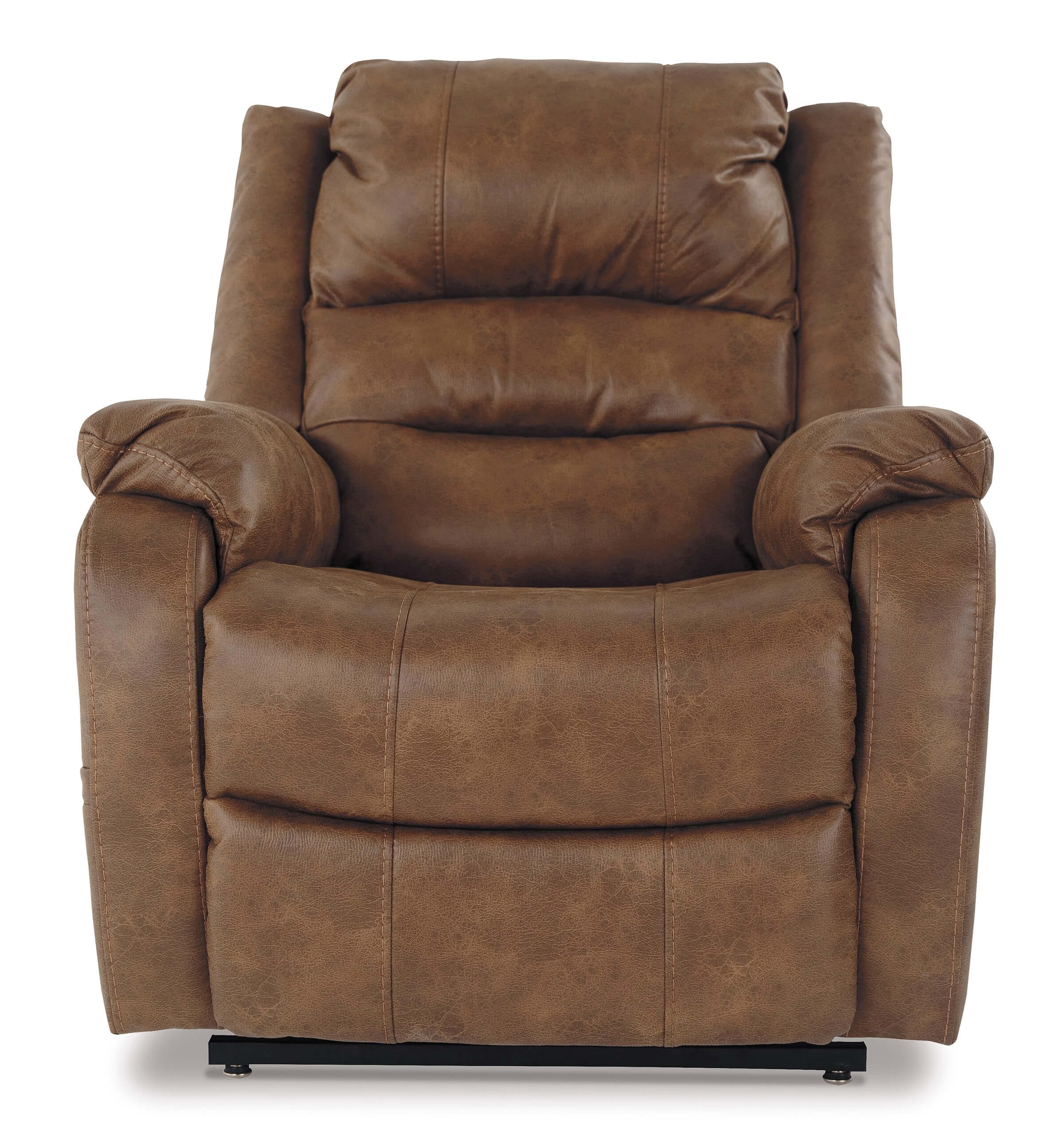Yandel Faux Leather Recliner Chair Saddle by Ashley