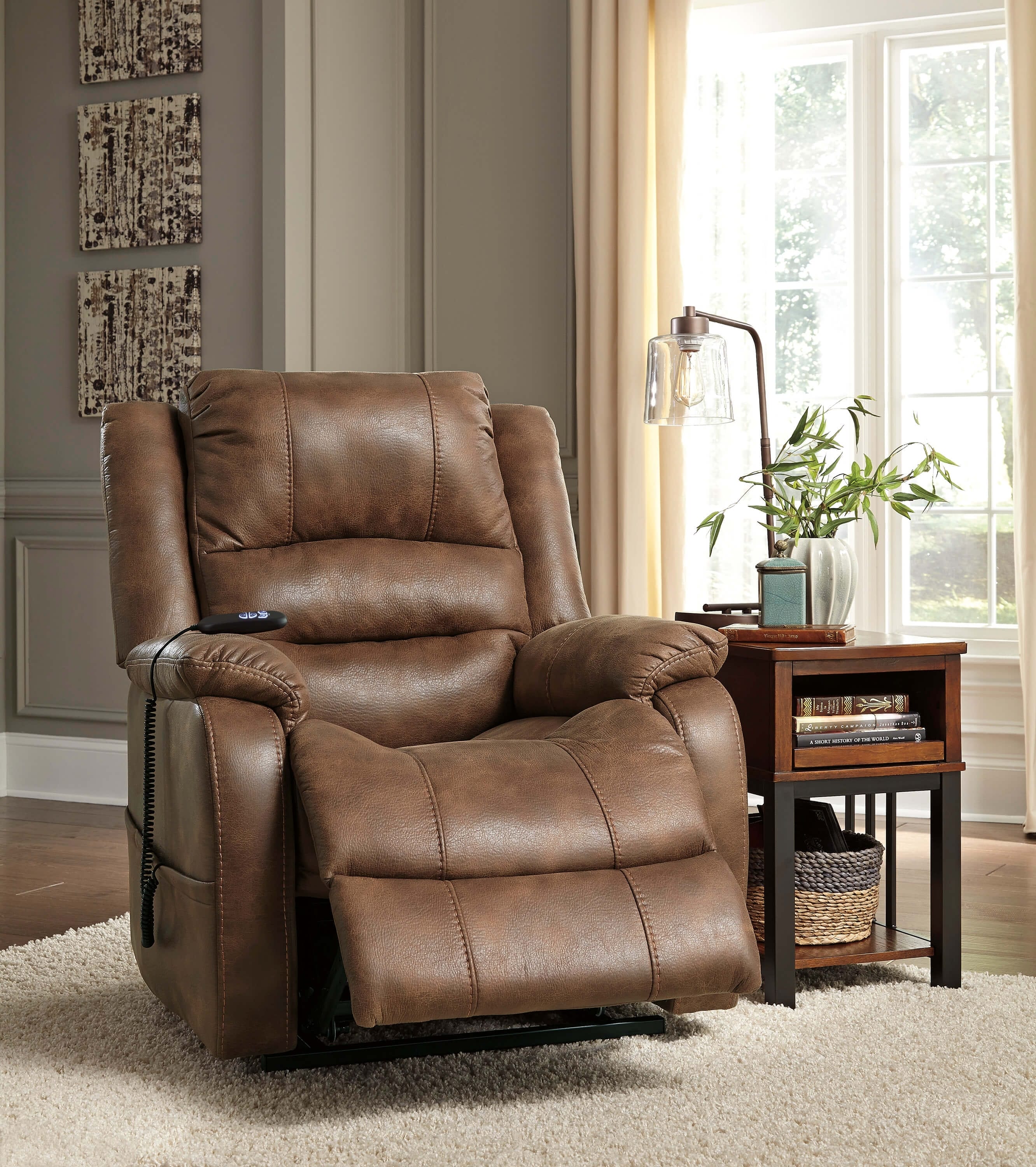 Ashley Yandel Faux Leather Power Reciliner Chair