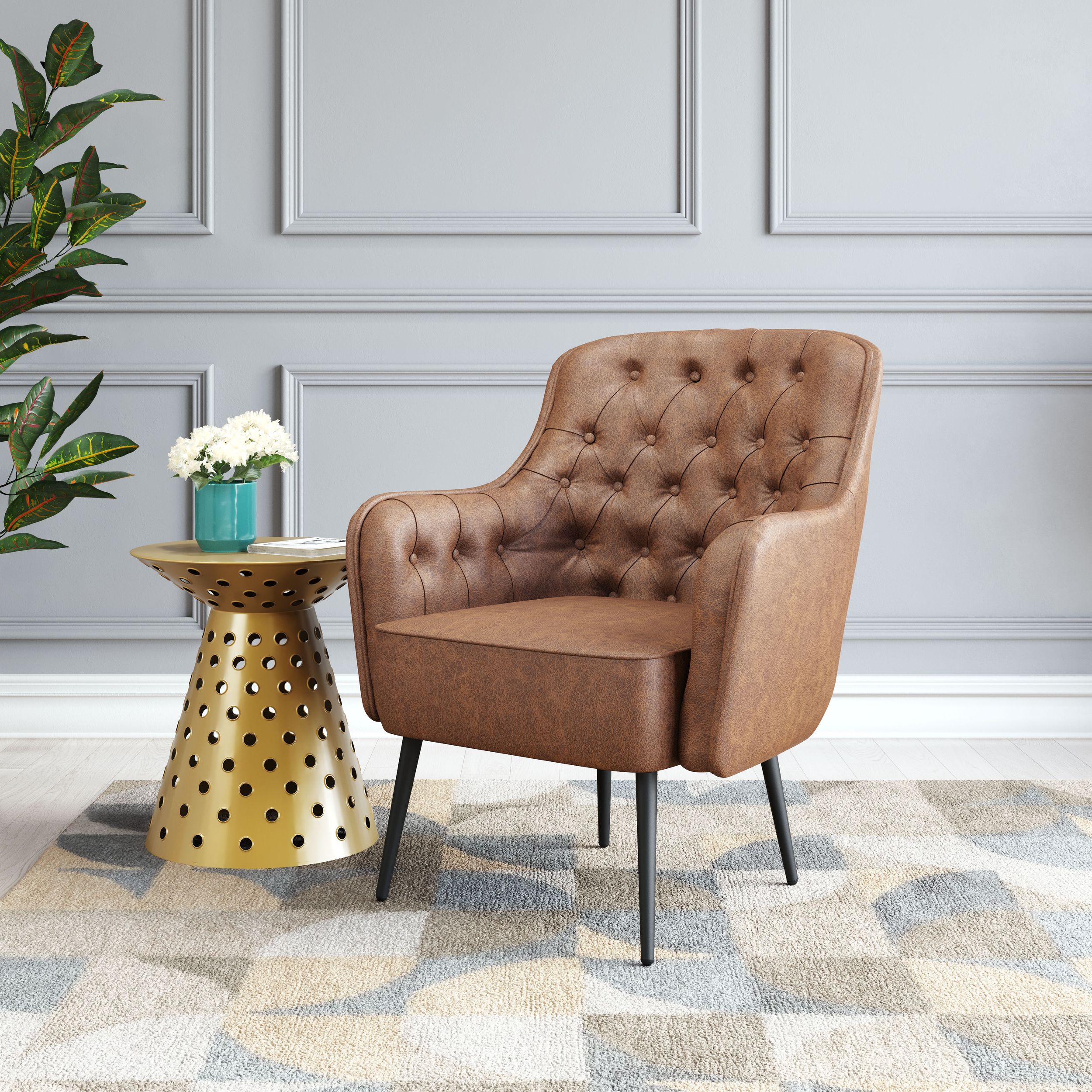 Tasmania Faux Leather Accent Chair
