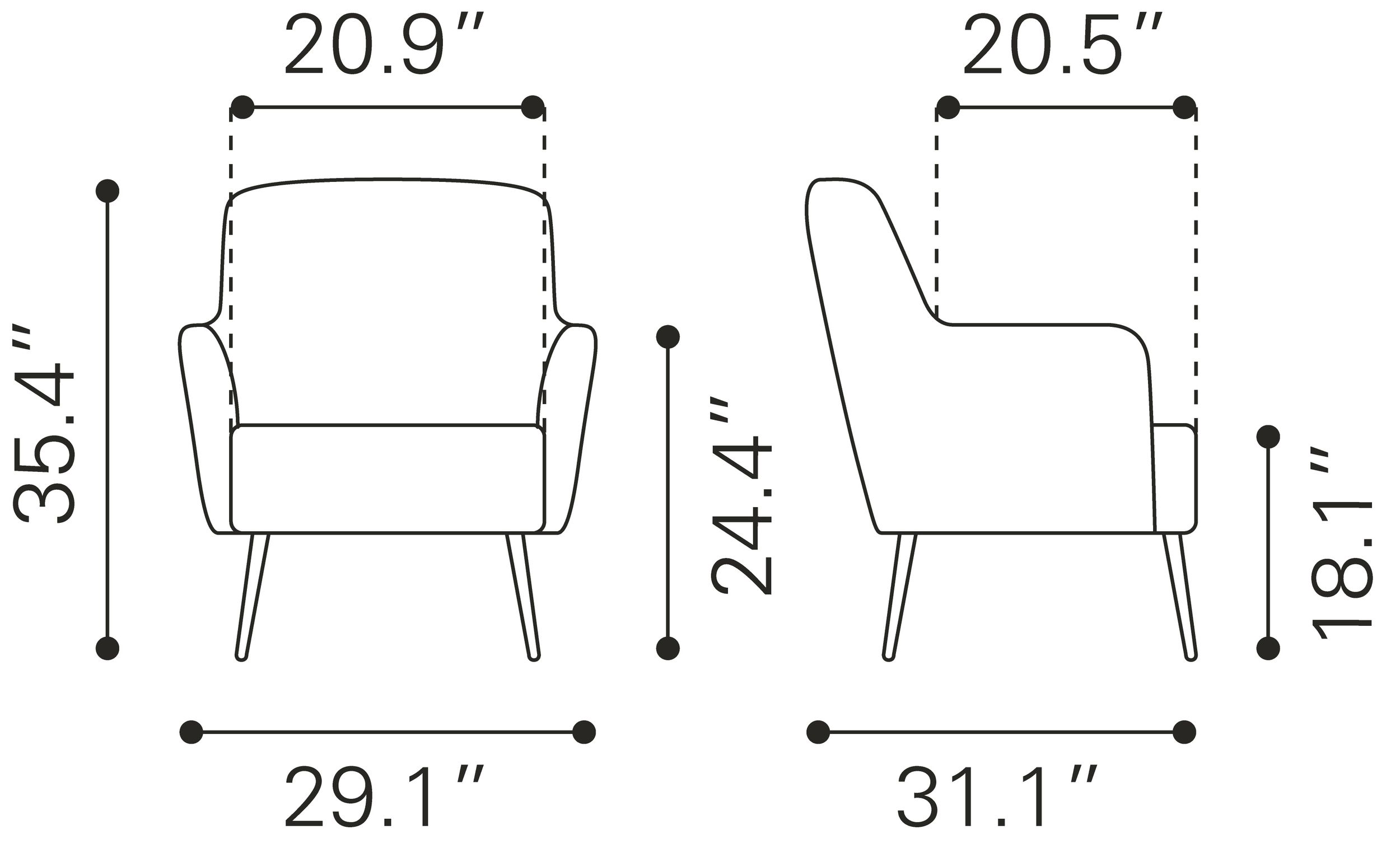 Tasmania Faux Leather Accent Chair
