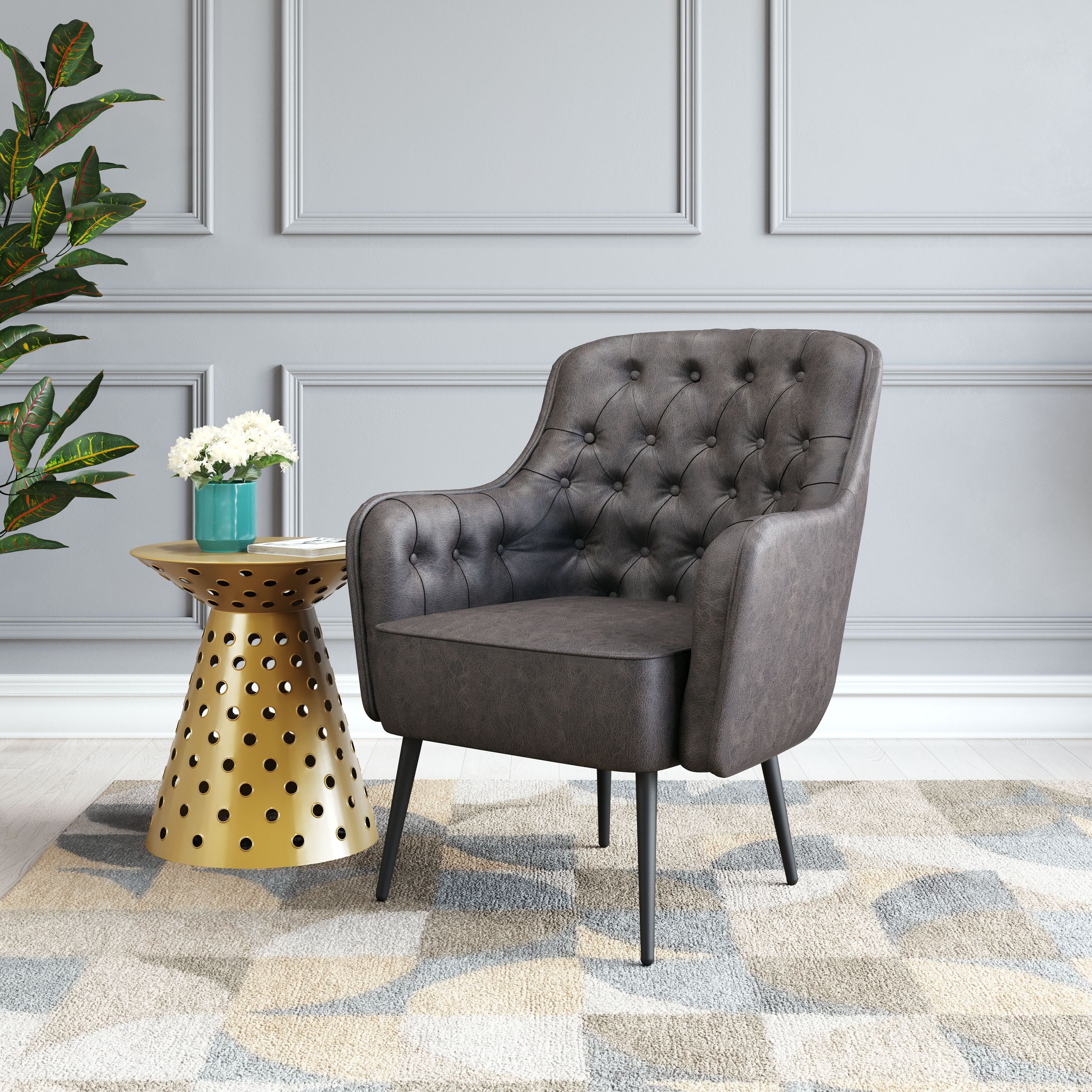 Tasmania Faux Leather Accent Chair