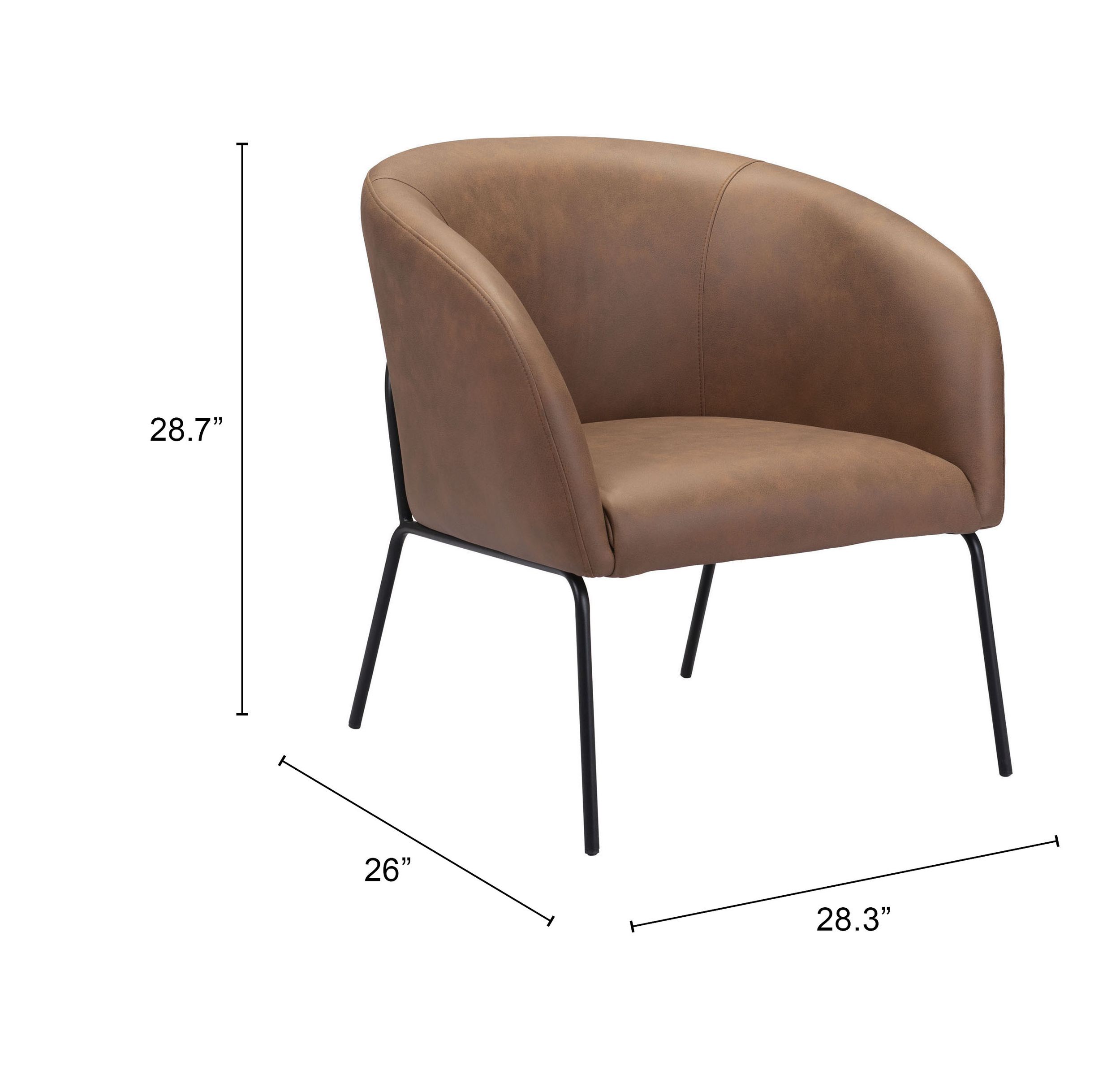 Quinten Faux Leather Accent Chair