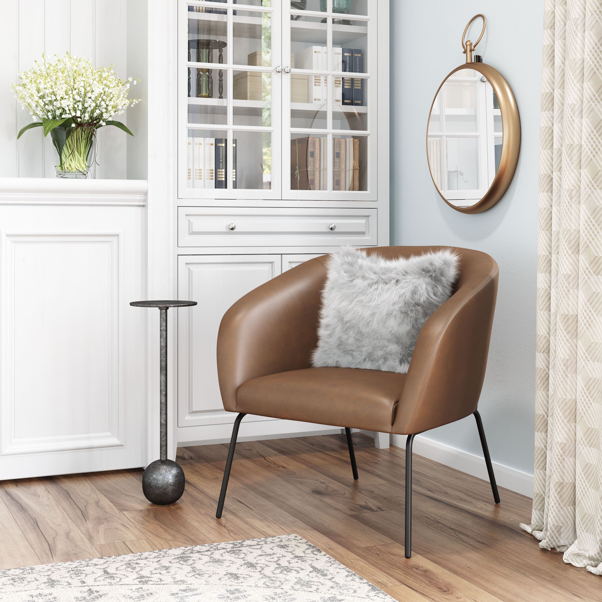 Quinten Faux Leather Accent Chair