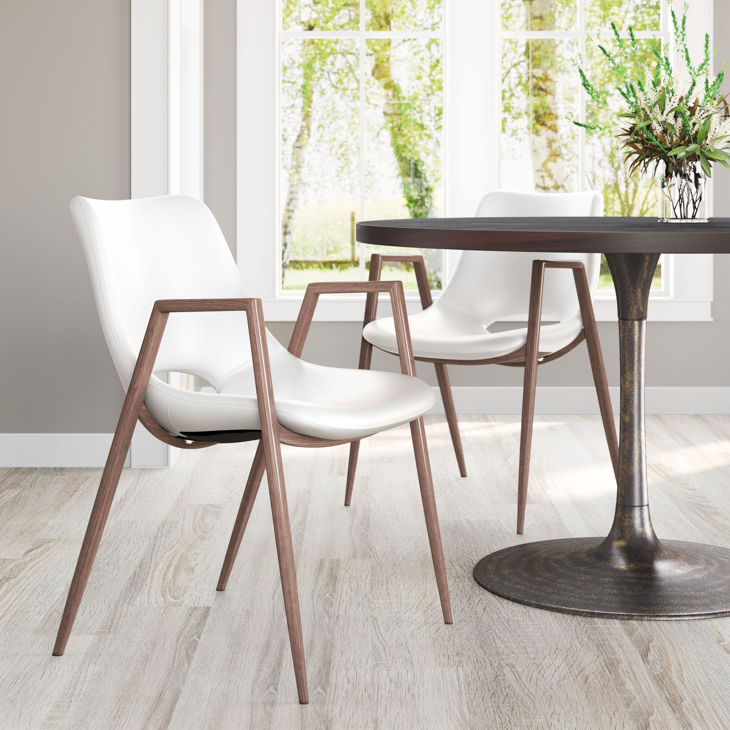 Desi Faux Leather/Steel Dining Chair