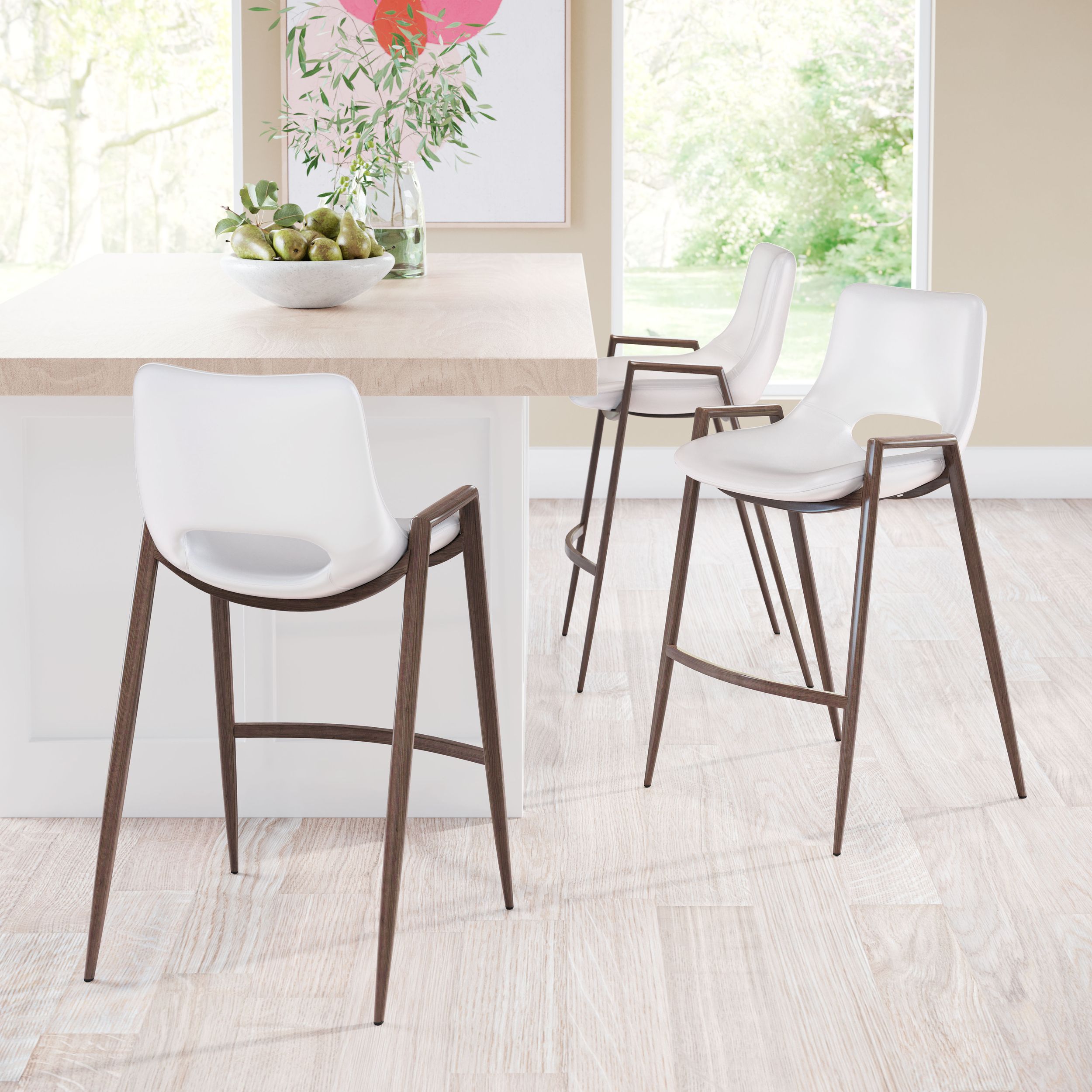 Desi Faux Leather/Steel Counter Stool
