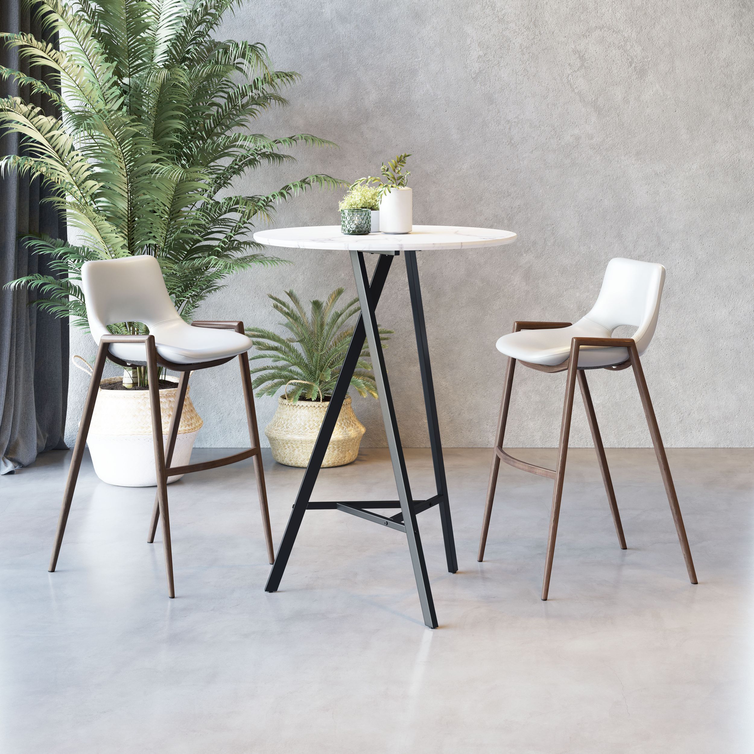 Desi Faux Leather/Steel Barstool