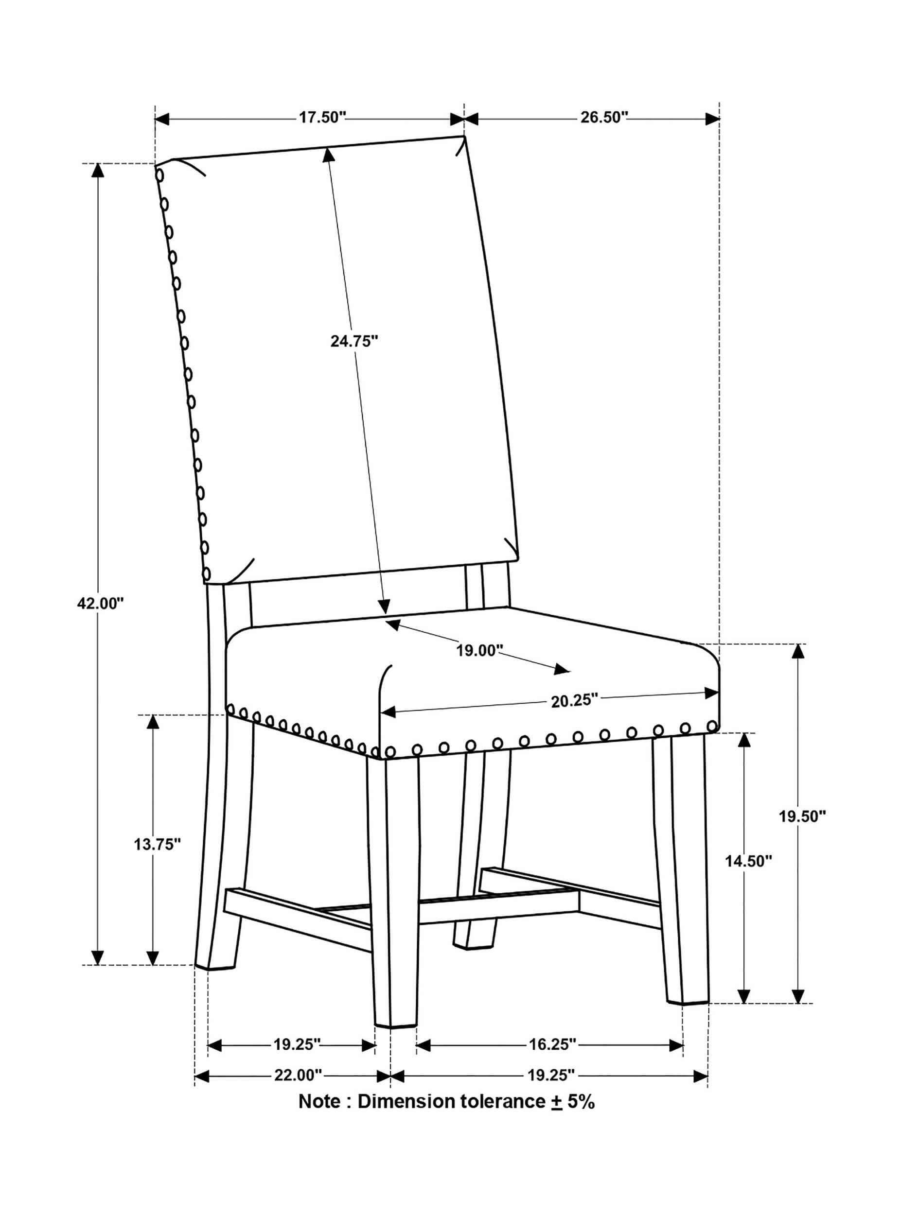 Twain Fabric Side Chair with Wood Legs